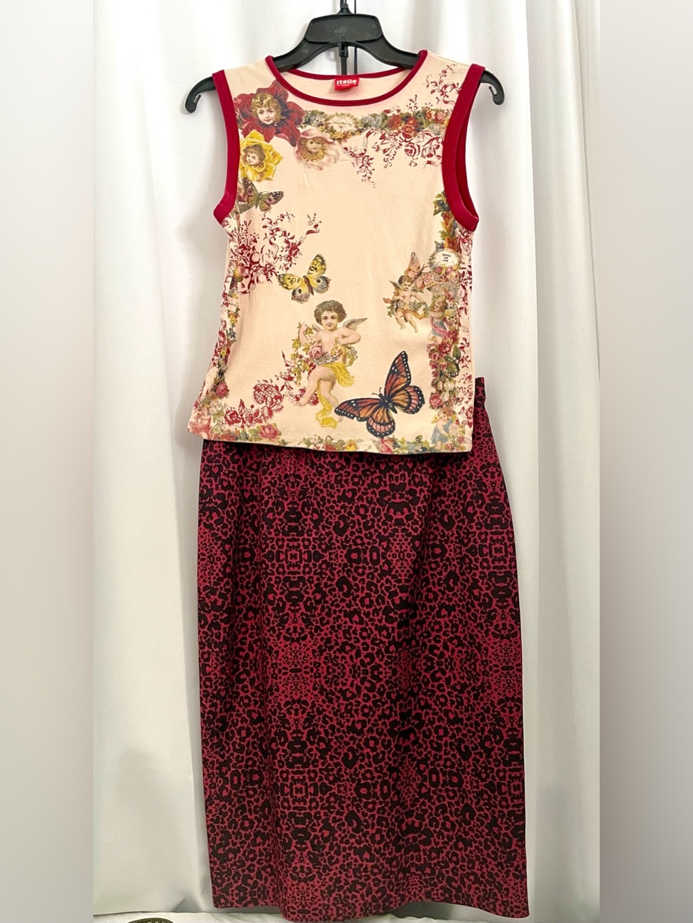 Print Burgundy Skirt Nordstrom Brand Halogen Pencil Stretch Cotton